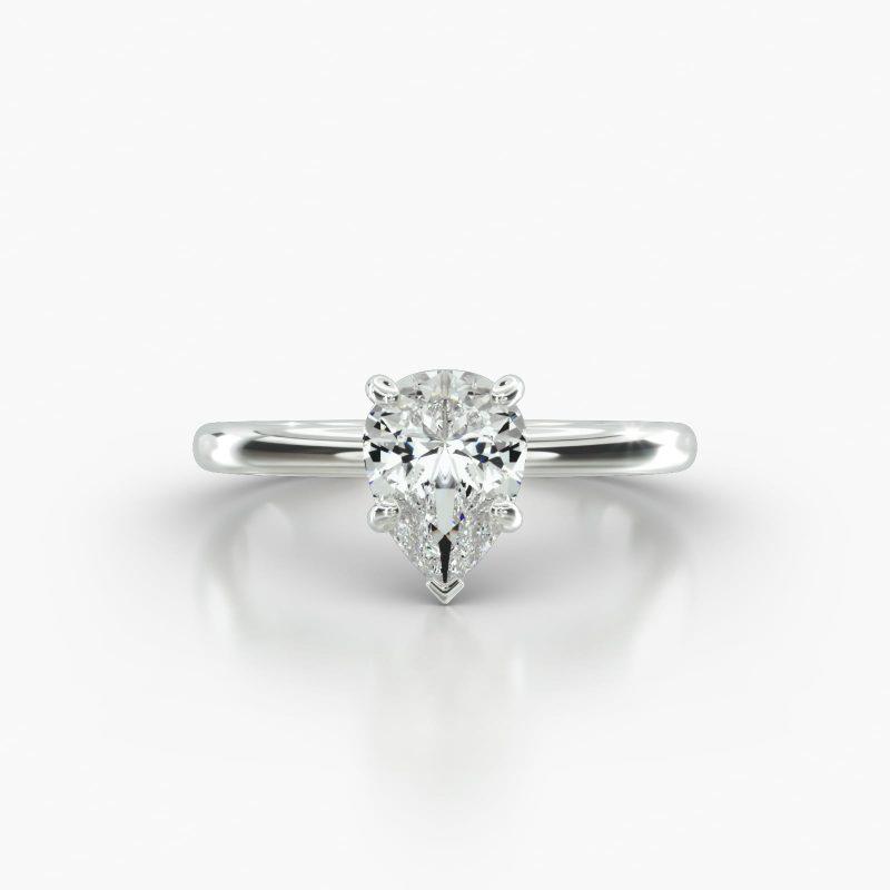PEAR SOLITAIRE FOUR PRONG - A