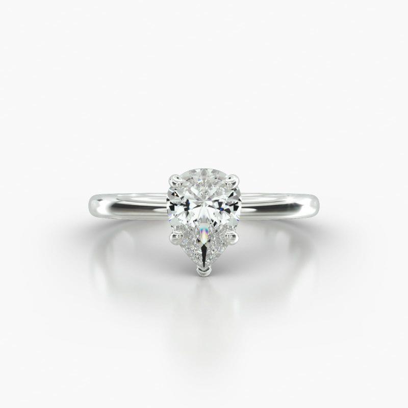 PEAR SOLITAIRE SURPRISE DIAMOND - A