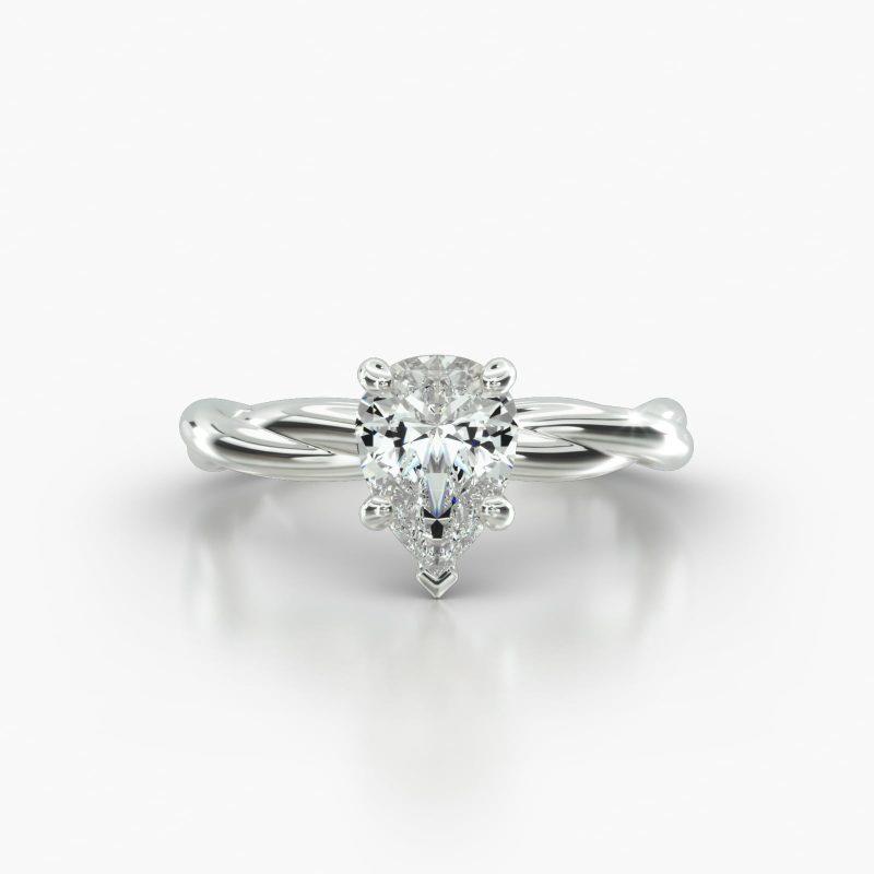 PEAR TWIST CLASSIC PAVE BASKET - A