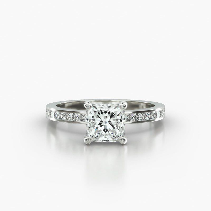 PRINCESS OR CUSHION CHANNEL FOUR PRONG - A