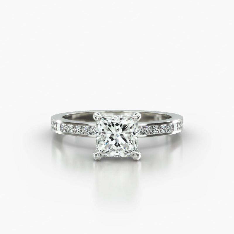 PRINCESS OR CUSHION CHANNEL SURPRISE DIAMOND - A