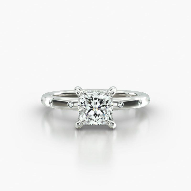 PRINCESS OR CUSHION GYPSY CLASSIC PAVE BASKET - A