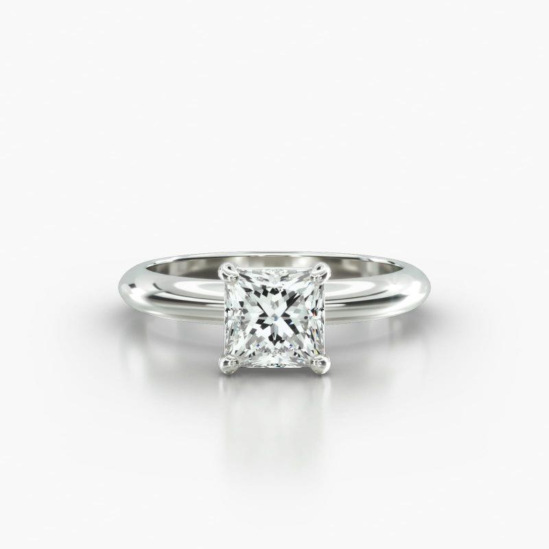 PRINCESS OR CUSHION KNIFE SOLITAIRE CLASSIC BASKET - A