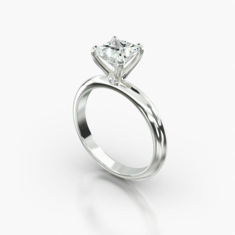 PRINCESS OR CUSHION KNIFE SOLITAIRE SURPRISE DIAMOND - B