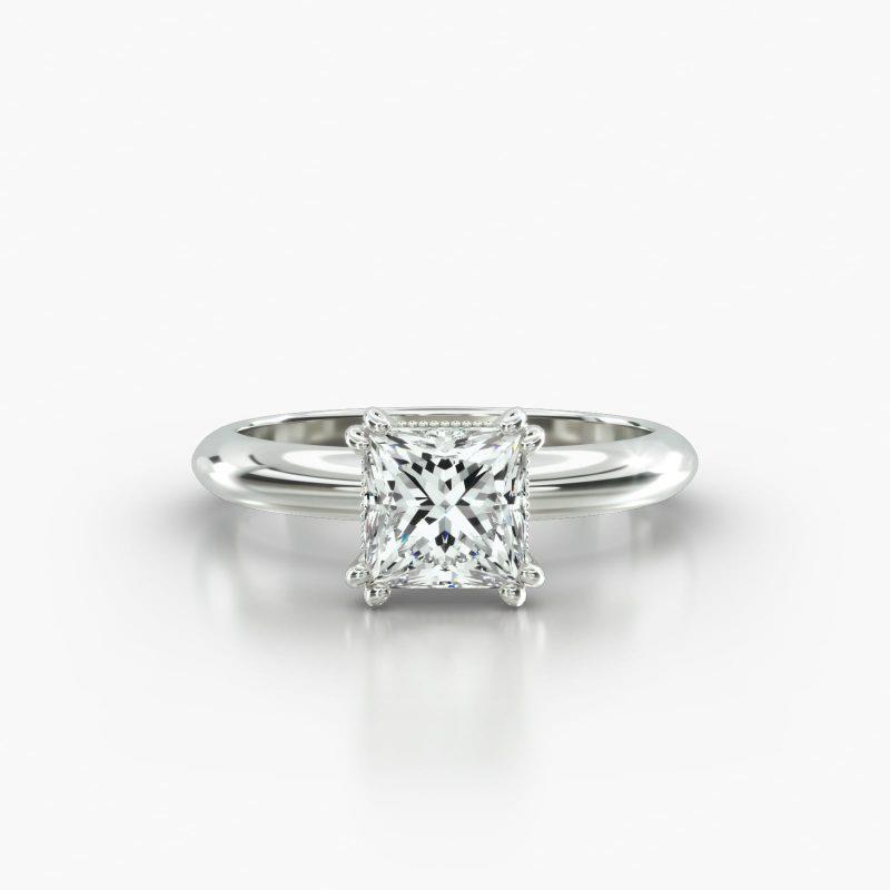 PRINCESS OR CUSHION KNIFE SOLITAIRE VINTAGE BASKET - A