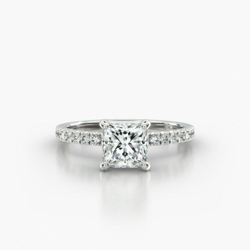 PRINCESS OR CUSHION MACRO PAVE CLASSIC BASKET - A