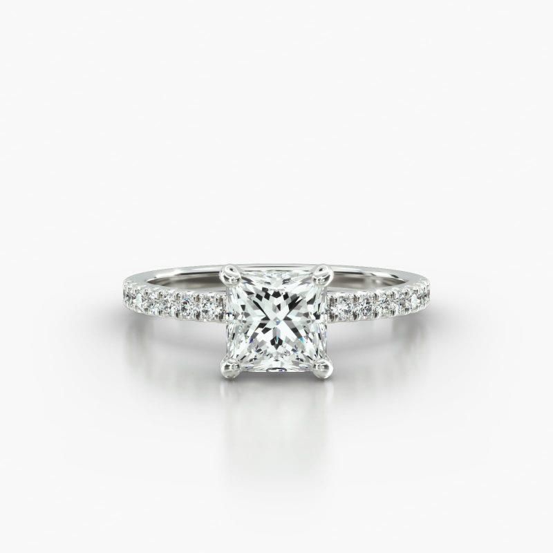 PRINCESS OR CUSHION MACRO PAVE SURPRISE DIAMOND - A