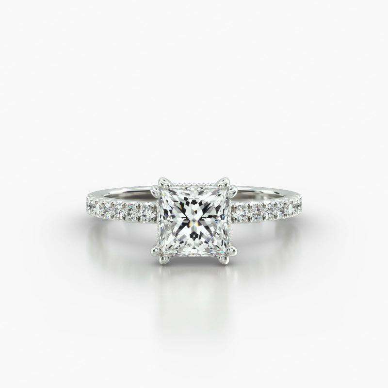 PRINCESS OR CUSHION MACRO PAVE VINTAGE BASKET - A