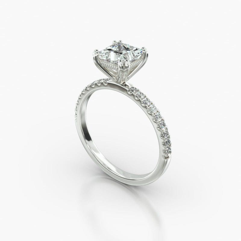 PRINCESS OR CUSHION MACRO PAVE VINTAGE BASKET - B