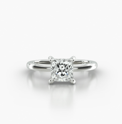 PRINCESS OR CUSHION SOLITAIRE CLASSIC PAVE BASKET - A