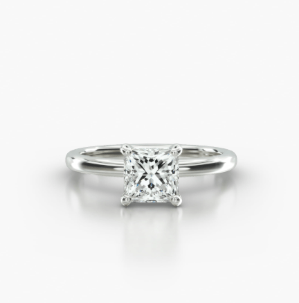 PRINCESS OR CUSHION SOLITAIRE FOUR PRONG - A