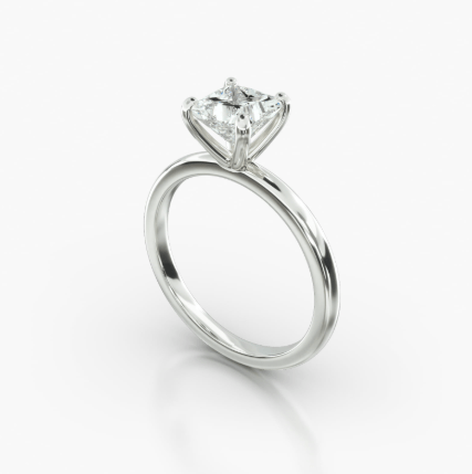 PRINCESS OR CUSHION SOLITAIRE FOUR PRONG - B