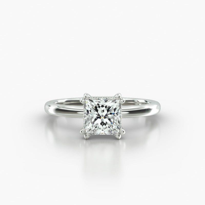 PRINCESS OR CUSHION SOLITAIRE VINTAGE BASKET - A