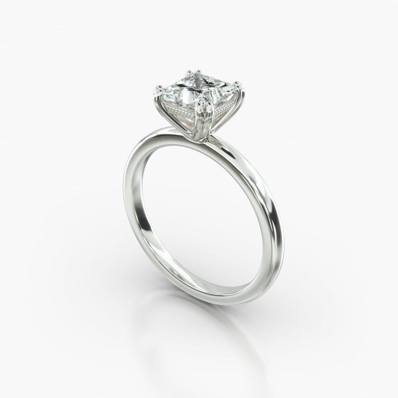 PRINCESS OR CUSHION SOLITAIRE VINTAGE BASKET - B