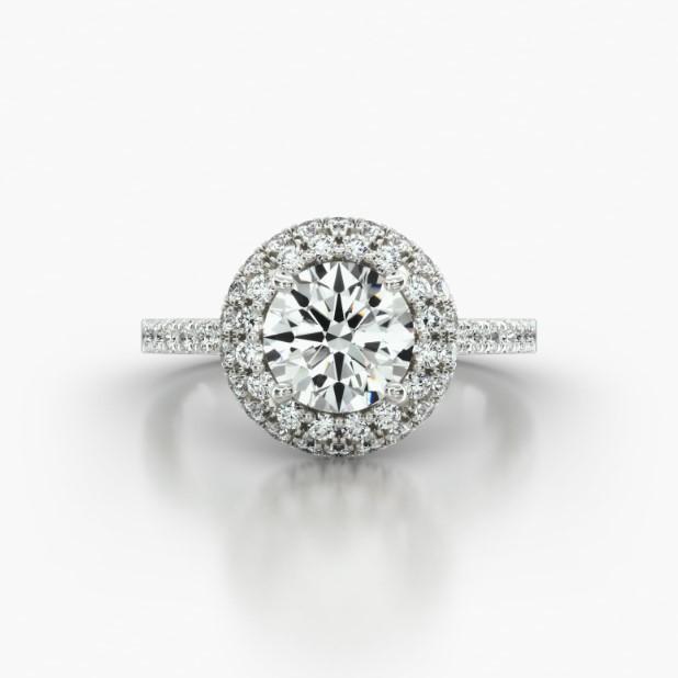 ROUND CATHEDRAL FALLING EDGE PAVE HALO - A