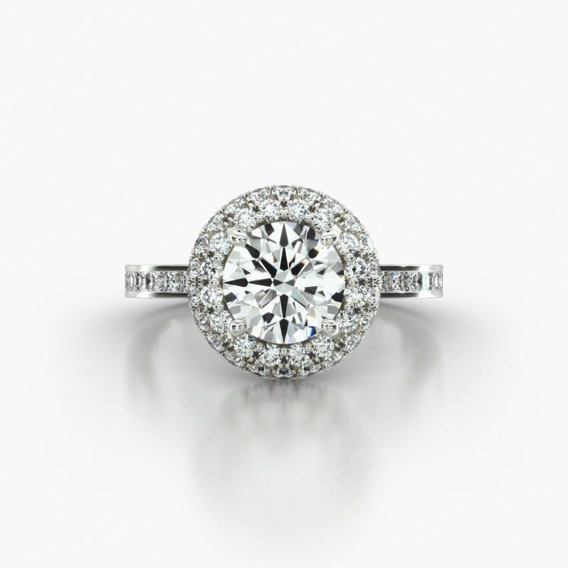 ROUND CHANNEL FALLING EDGE PAVE HALO - A