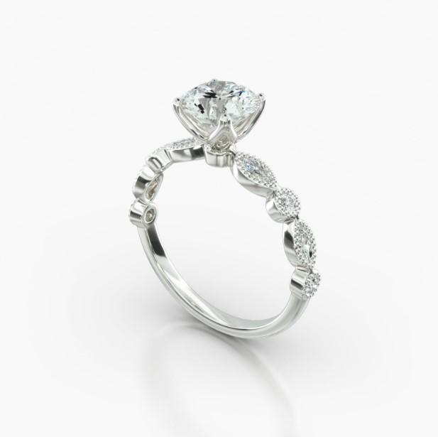 ROUND MARQUISE+ROUND FOUR TULIP BASKET - B