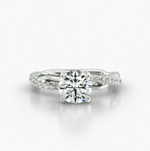 ROUND PAVE TWIST CLASSIC PAVE BASKET - A