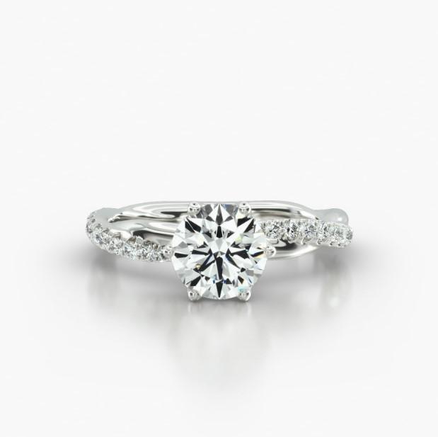 ROUND PAVE TWIST SIX TULIP BASKET - A