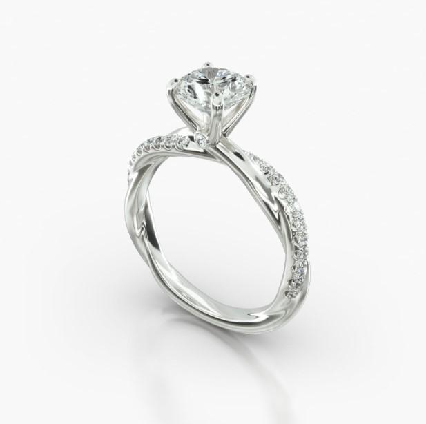 ROUND PAVE TWIST SURPRISE DIAMOND - B