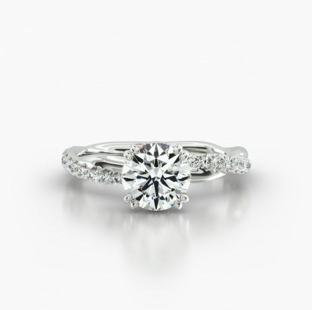 ROUND PAVE TWIST VINTAGE BASKET - A