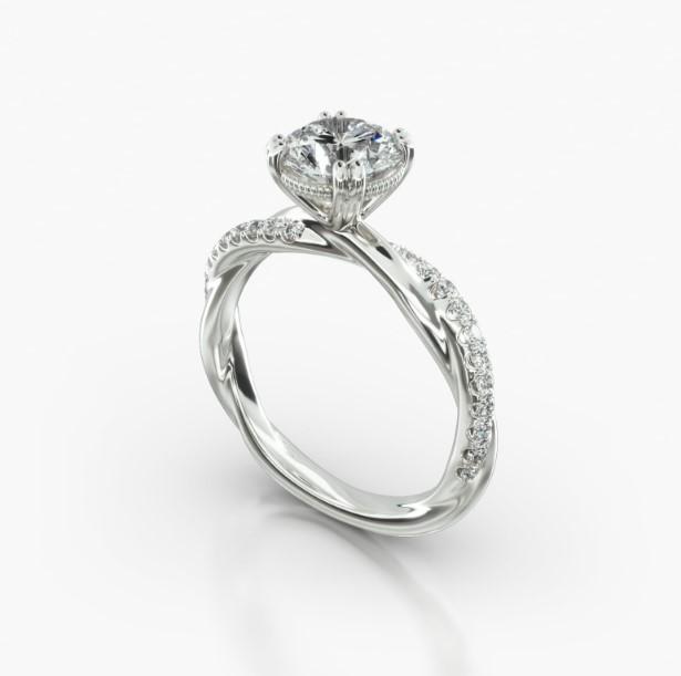 ROUND PAVE TWIST VINTAGE BASKET - B