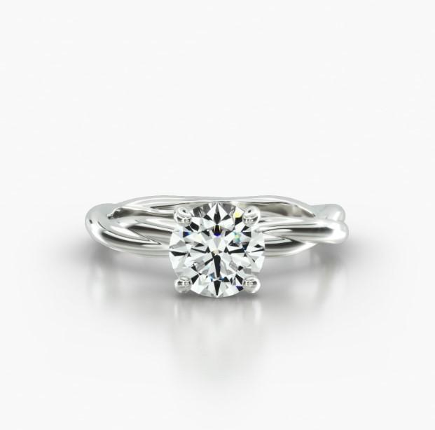 ROUND TWIST CLASSIC PAVE BASKET - A