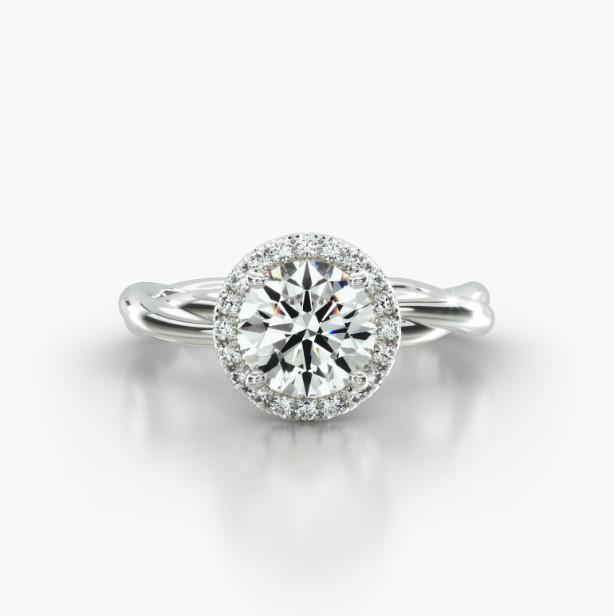 ROUND TWIST SINGLE ROW PAVE HALO - A