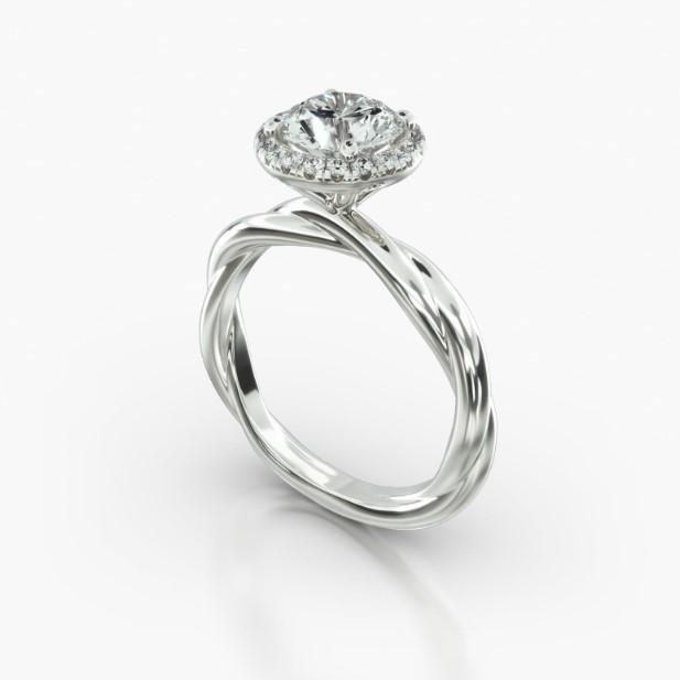 ROUND TWIST SINGLE ROW PAVE HALO - B