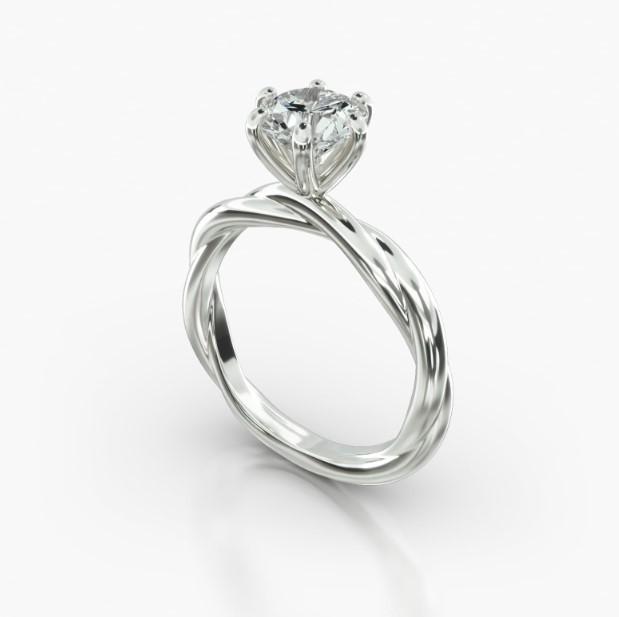 ROUND TWIST SIX PRONG - B