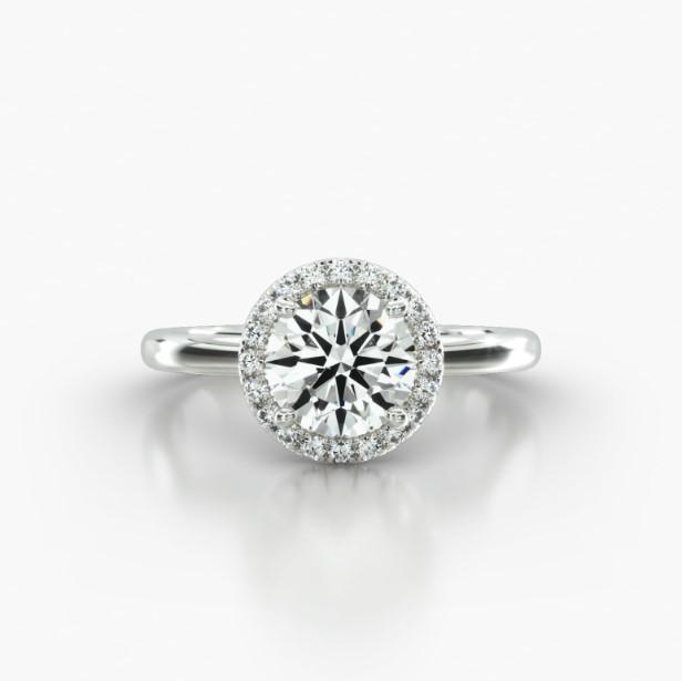 SOLITAIRE SINGLE ROW PAVE HALO-A