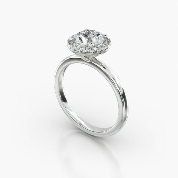 SOLITAIRE SINGLE ROW PAVE HALO-B