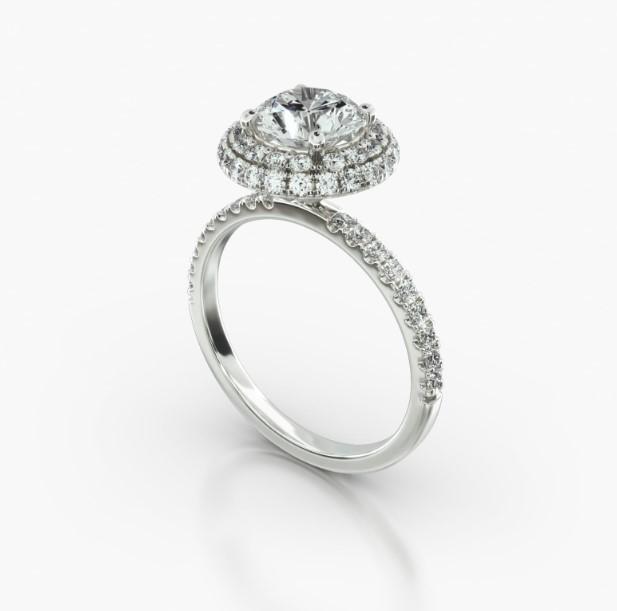 MACRO PAVE FALLING EDGE PAVE HALO-B
