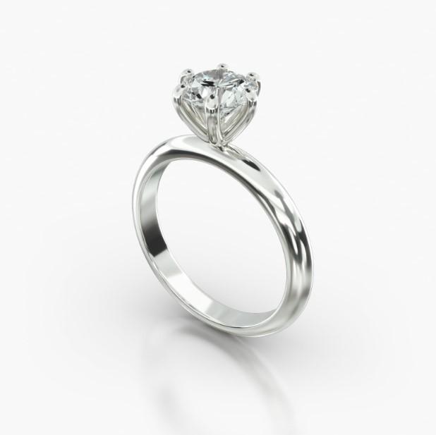 ROUND KNIFE SOLITAIRE SIX PRONG-B