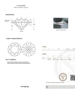 เพชรแท้ Lab Grown Diamond 1.01 กะรัต น้ำ 98 เกรด VS2 EX EX EX N พร้อมเซอร์ IGI (1CER2141)