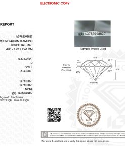 เพชรแท้ Lab Grown Diamond 0.30 กะรัต น้ำ 100 เกรด VVS1 EX EX EX N พร้อมเซอร์ IGI (1CER2157)