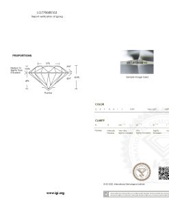 เพชรแท้ Lab Grown Diamond 3.00 กะรัต น้ำ 100 เกรด VS2 EX EX EX N พร้อมเซอร์ IGI (1CER2188)