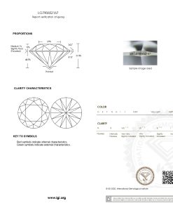 เพชรแท้ Lab Grown Diamond 1.00 กะรัต น้ำ 98 เกรด VS2 EX EX EX N พร้อมเซอร์ IGI (1CER2196)