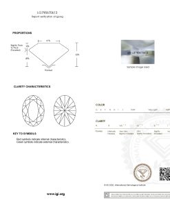 เพชรแท้ Lab Grown Diamond 1.00 กะรัต น้ำ 100 เกรด VVS2 EX EX N พร้อมเซอร์ IGI (1CER2183)